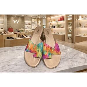 Vaneli Multicolor Slide Sandals Womens 7.5N Boho Hippie Summer Comfort Casual